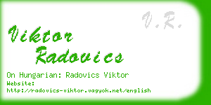 viktor radovics business card